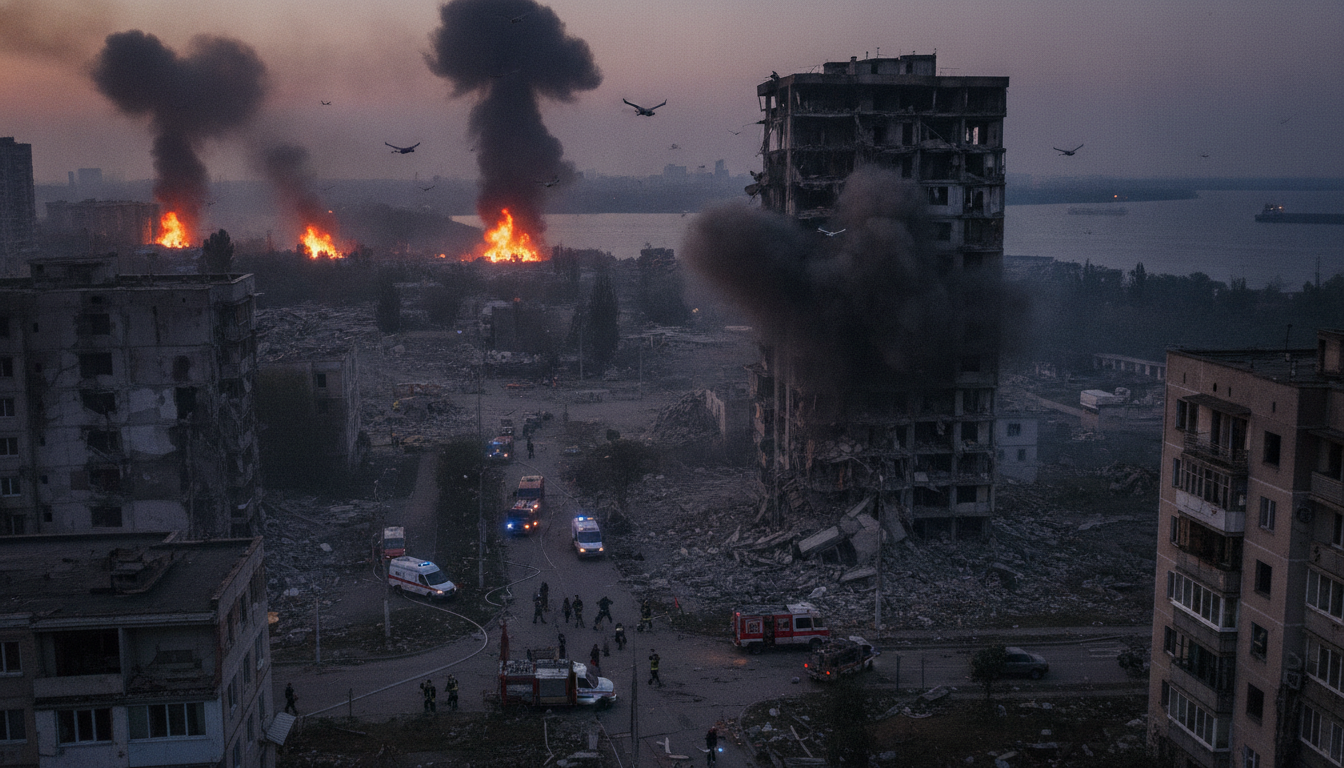 suivez en direct le conflit en ukraine avec une offensive de drones ciblant kiev et odessa, des informations cruciales et une couverture complète de la situation.