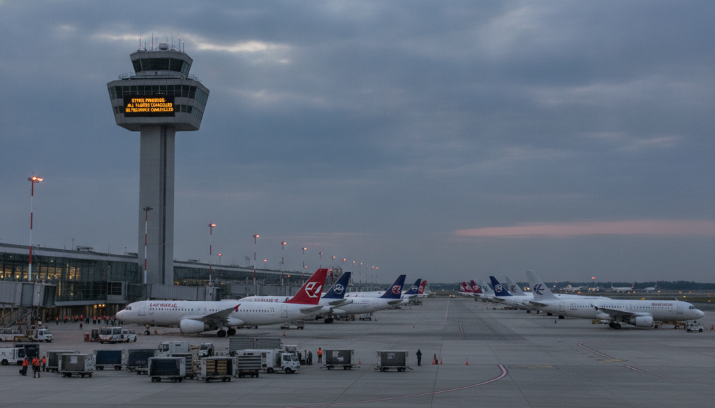 grève à l’aéroport de charleroi en belgique provoquant des perturbations sur des dizaines de vols et impactant près de 7 000 passagers. suivez les dernières informations et conseils pour vos déplacements.