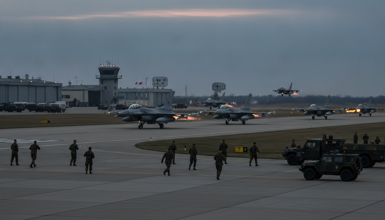la pologne mobilise ses avions militaires et déclenche l'alerte face à une menace imminente d'attaque aérienne, renforçant sa défense nationale.
