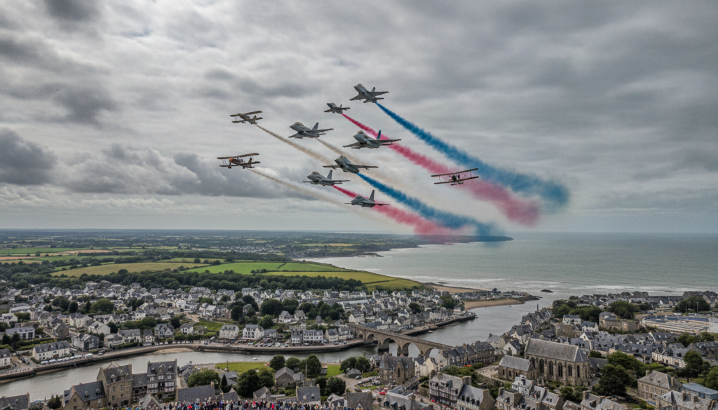 découvrez l'effervescence du breizh air show à morlaix, où une foule enthousiaste se réunit pour célébrer la passion de l'aviation avec des spectacles aériens impressionnants.