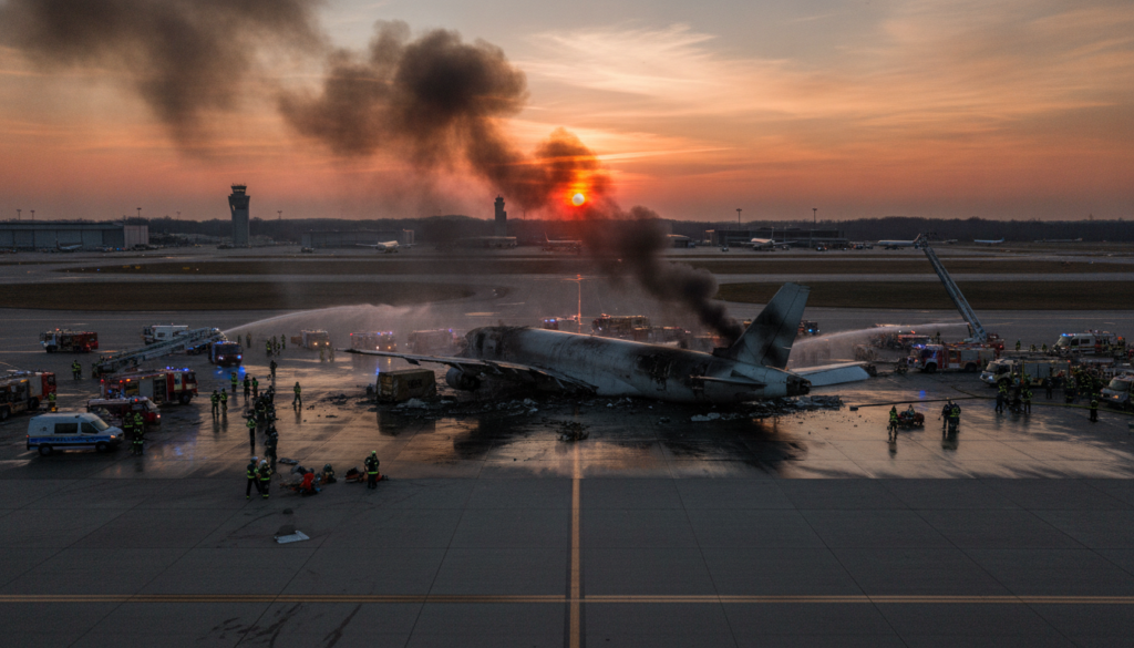 tragédie à miami : un avion-cargo d’amazon dévie de la piste lors de l'atterrissage, causant la mort de cinq personnes. découvrez les détails de cet accident tragique.