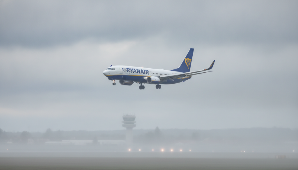 un vol ryanair en provenance de marrakech prévu pour atterrir à tours a été dévié vers limoges à cause d'un incident inattendu, perturbant le trafic aérien local.
