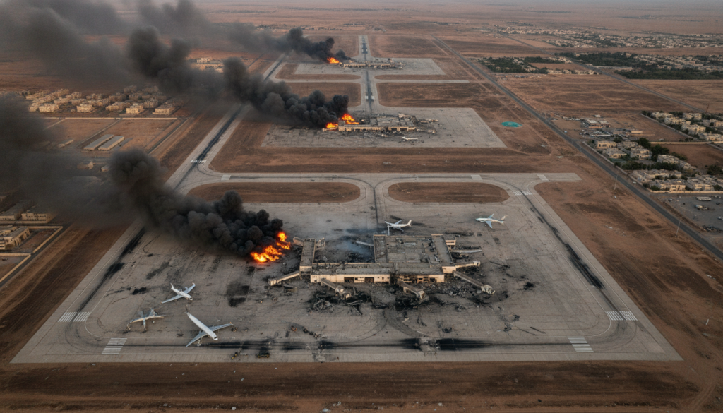 trois personnes blessées après des frappes ciblant les aéroports de jizan et najran en arabie saoudite, entraînant des tensions régionales accrues.