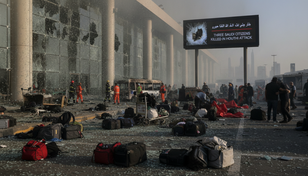 trois citoyens saoudiens ont perdu la vie lors d'une attaque houthiste à l'aéroport de riyad, effectuée jeudi. découvrez les détails des frappes et leurs conséquences.