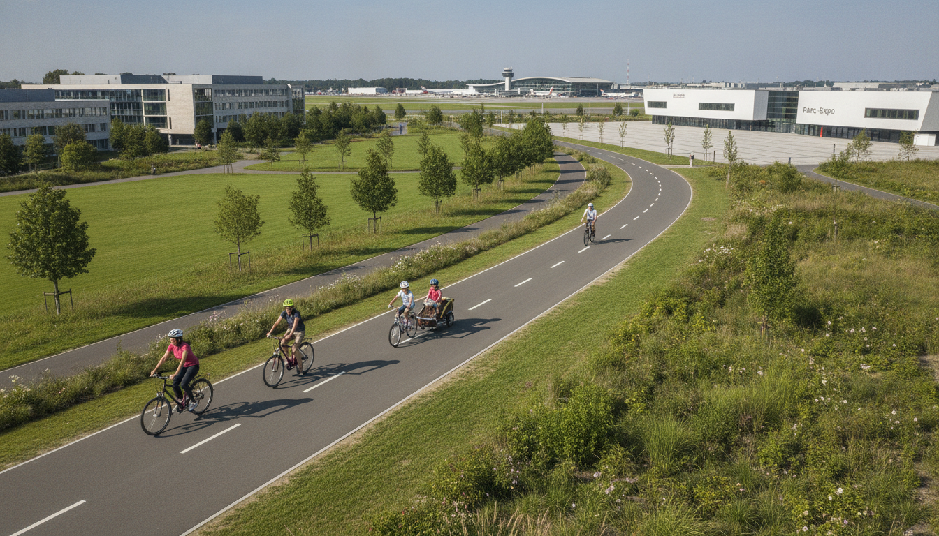 découvrez la nouvelle piste cyclable en bretagne qui connecte l'aéroport, le parc-expo et le campus, favorisant une mobilité verte, fluide et durable pour tous les usagers.