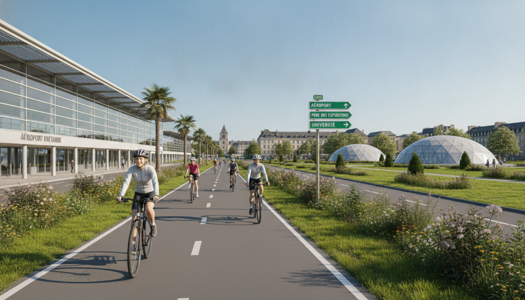 En Bretagne, une nouvelle piste cyclable relie aéroport, parc-expo et campus pour une mobilité verte et fluide
