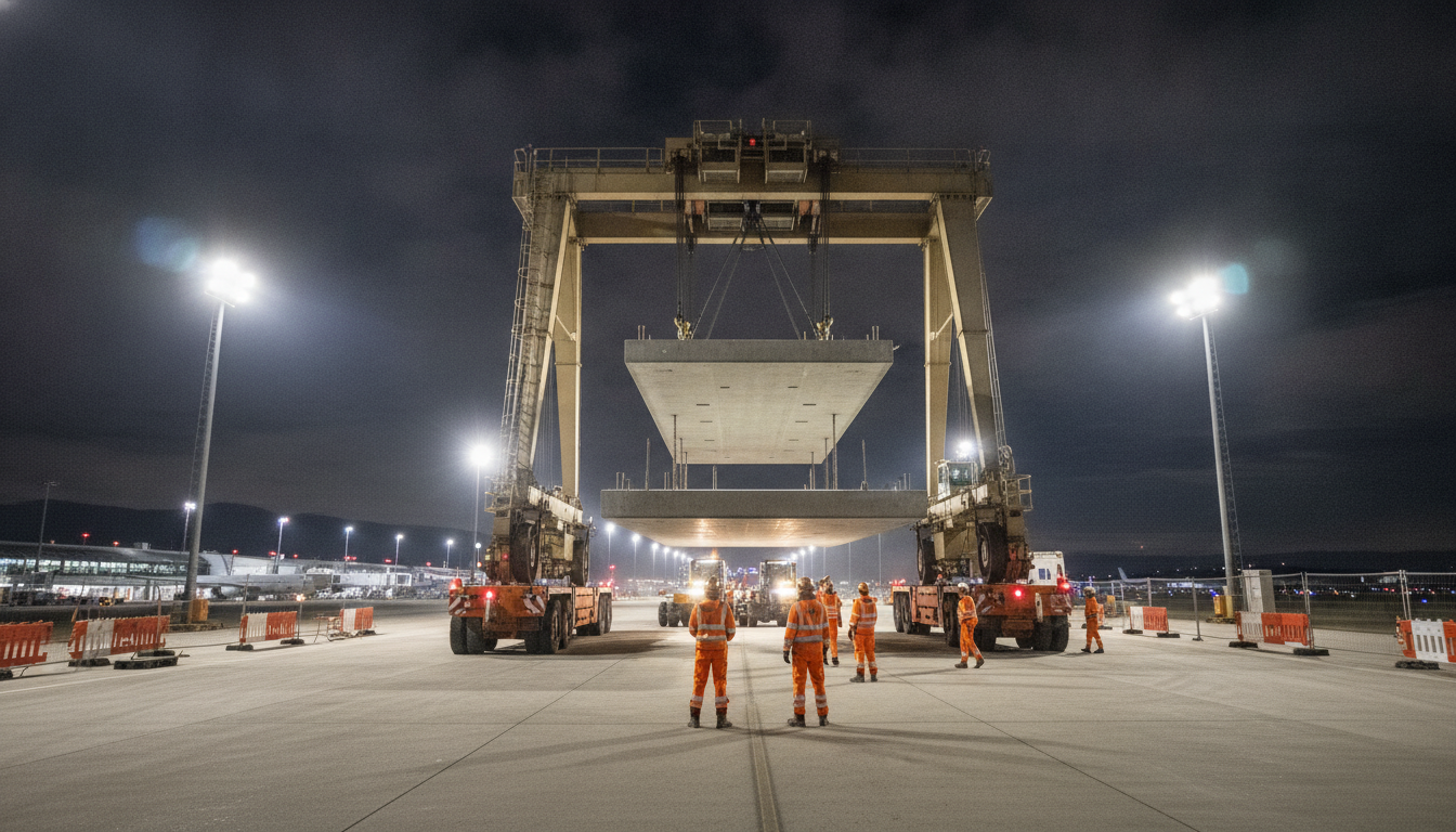 découvrez en images le défi exceptionnel du remplacement des dalles du tarmac à l'aéroport de genève, une opération technique et logistique impressionnante.