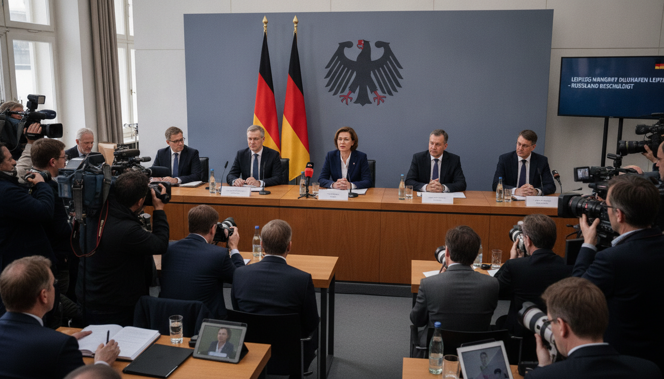 l'allemagne accuse la russie d'être responsable de l'attaque par drone à l'aéroport de leipzig, suscitant des tensions internationales.